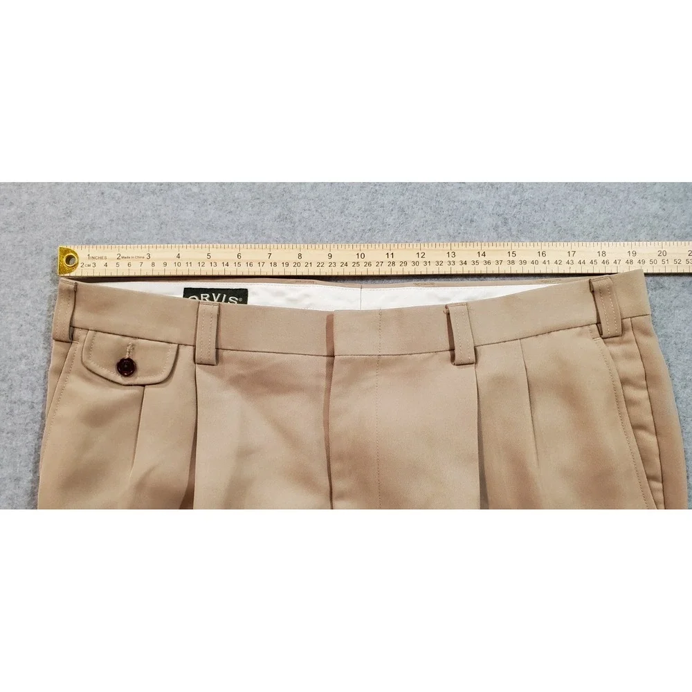 Orvis Men's Tan Pants Size 38 Pleated‎ Front Straight Leg Classic Fit